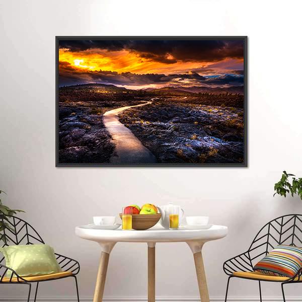 Caves Trail At Sunset Canvas Wall Art-3 Horizontal-Gallery Wrap-25" x 16"-Tiaracle