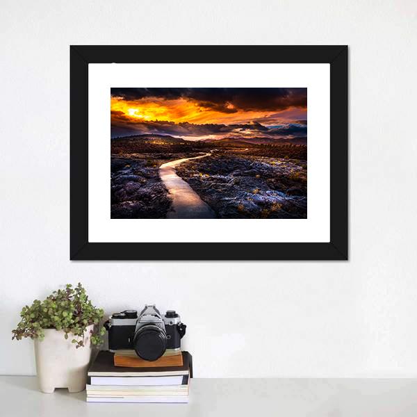 Caves Trail At Sunset Canvas Wall Art-1 Piece-Framed Print-20" x 16"-Tiaracle
