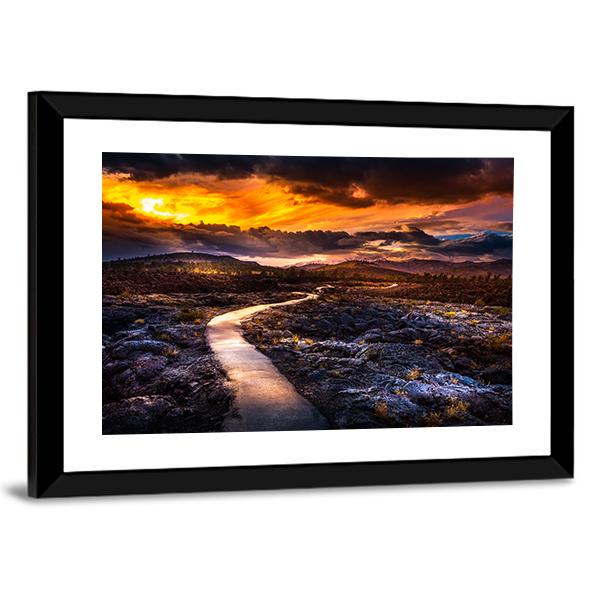 Caves Trail At Sunset Panoramic Canvas Wall Art-1 Piece-36" x 12"-Tiaracle