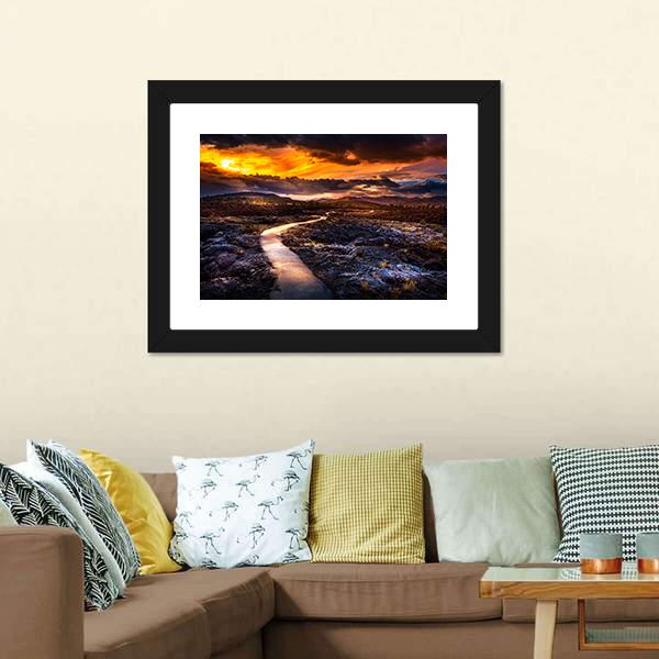 Caves Trail At Sunset Panoramic Canvas Wall Art-1 Piece-36" x 12"-Tiaracle