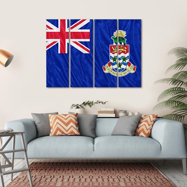 Cayman Islands Flag Canvas Wall Art-4 Horizontal-Gallery Wrap-34" x 24"-Tiaracle