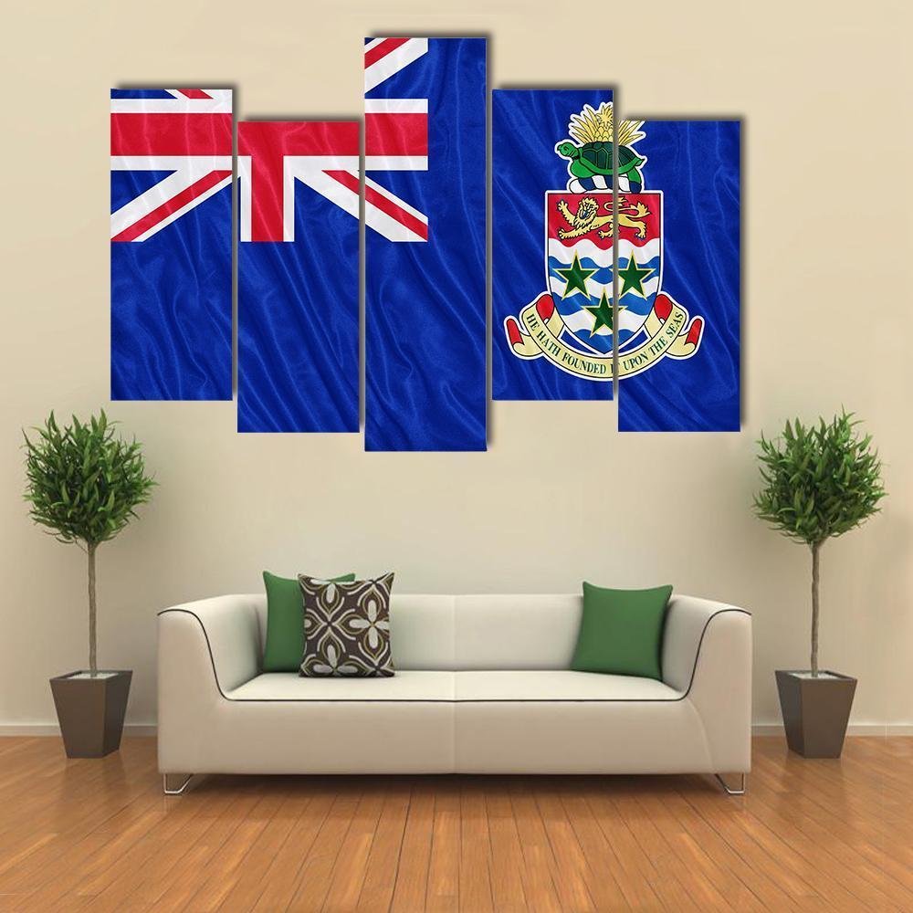 Cayman Islands Flag Canvas Wall Art-5 Pop-Gallery Wrap-47" x 32"-Tiaracle