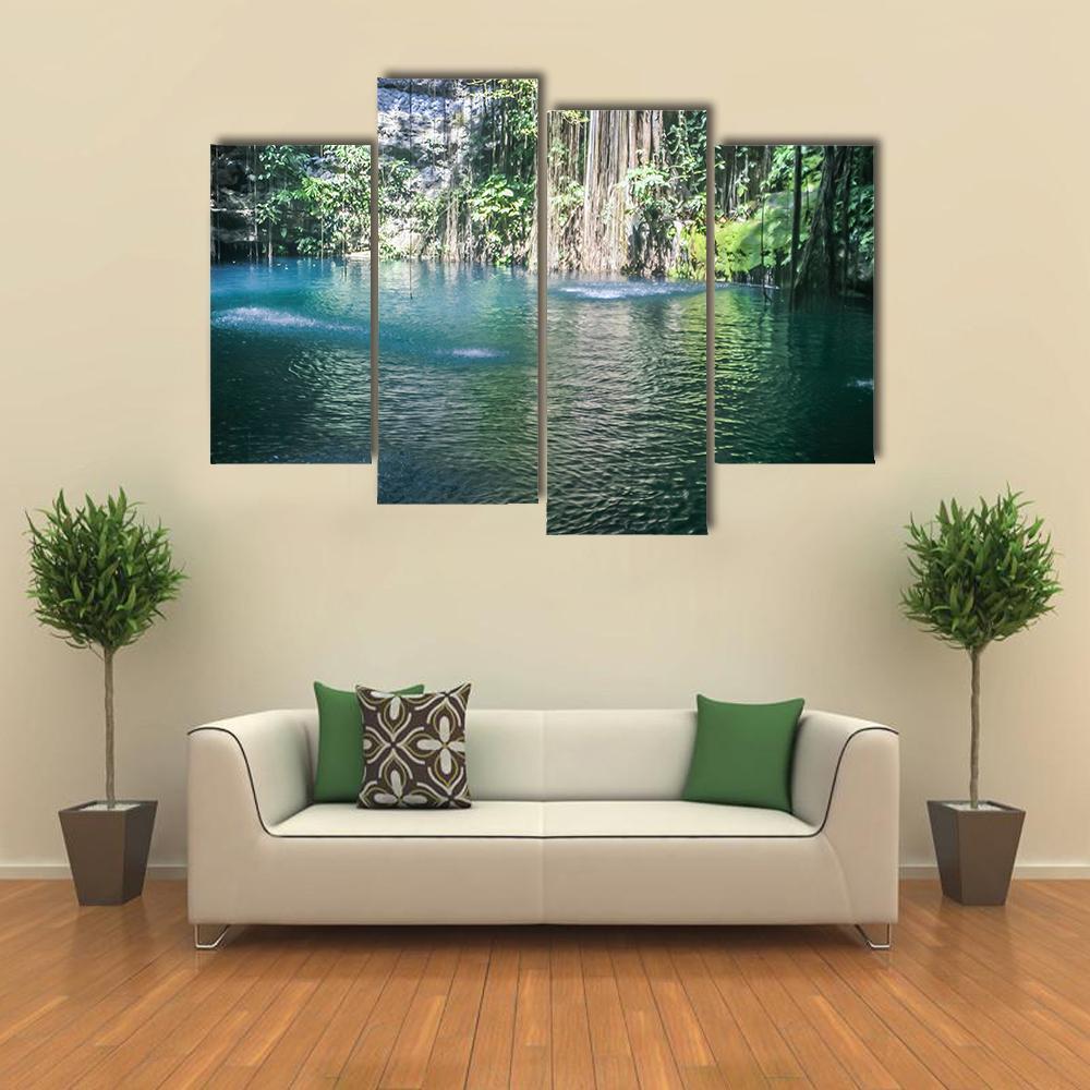 Cenotes Canvas Wall Art-4 Pop-Gallery Wrap-50" x 32"-Tiaracle