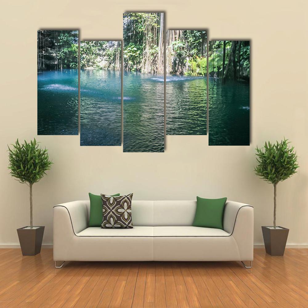 Cenotes Canvas Wall Art-5 Pop-Gallery Wrap-47" x 32"-Tiaracle