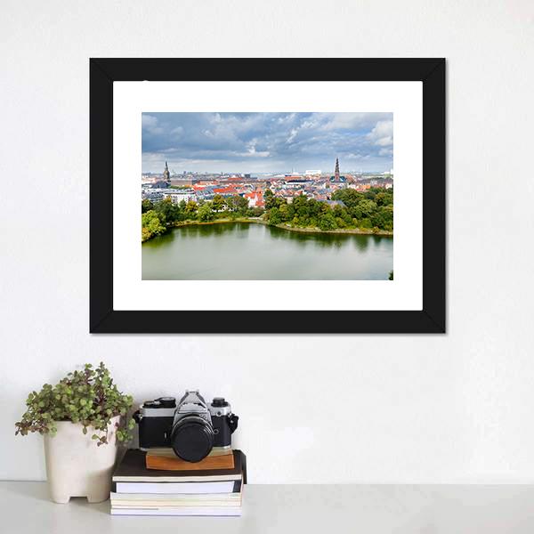 Center Of Copenhagen Canvas Wall Art-1 Piece-Framed Print-20" x 16"-Tiaracle