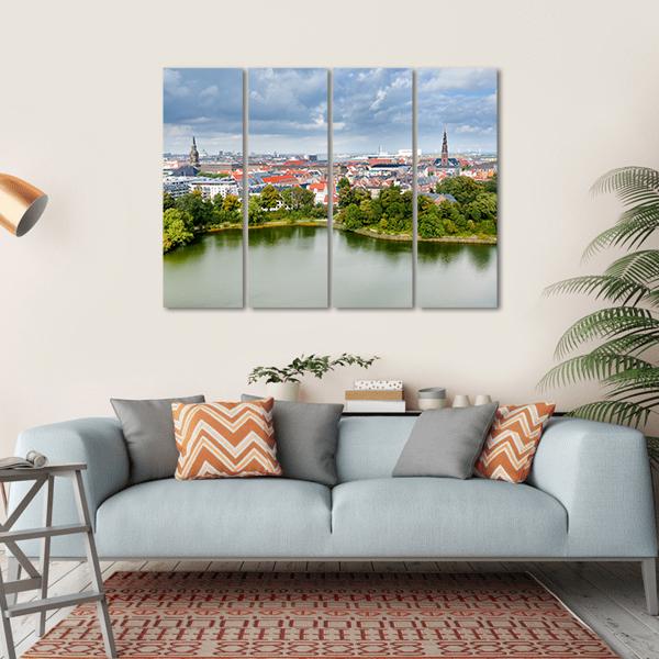 Center Of Copenhagen Canvas Wall Art-4 Horizontal-Gallery Wrap-34" x 24"-Tiaracle
