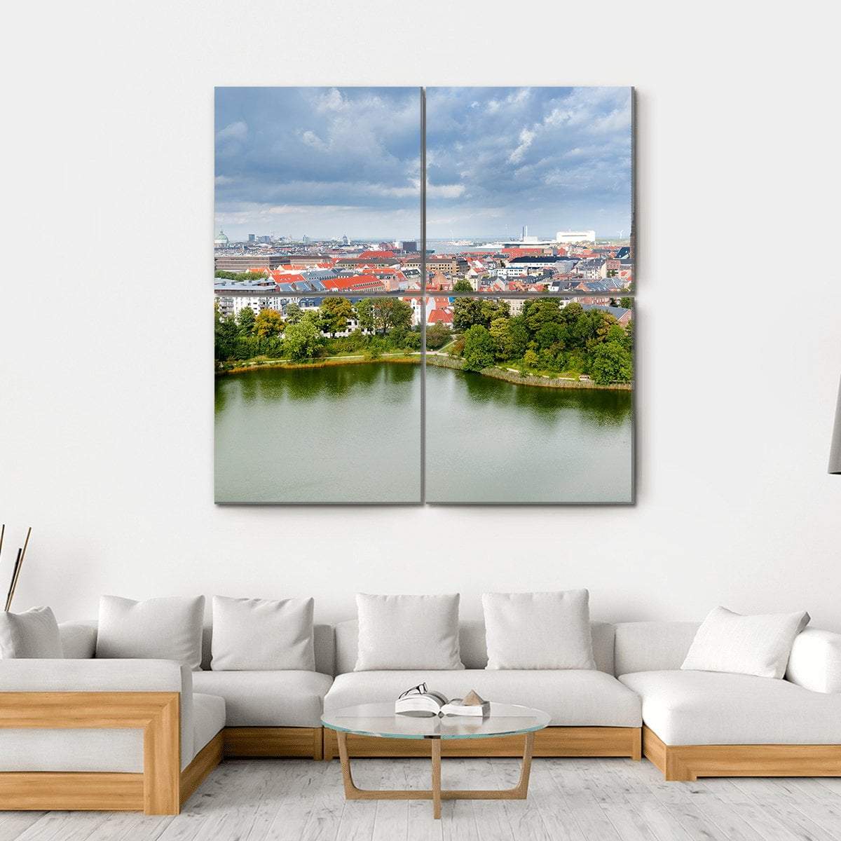 Center Of Copenhagen Canvas Wall Art-4 Square-Gallery Wrap-17" x 17"-Tiaracle