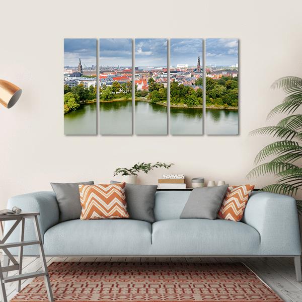 Center Of Copenhagen Canvas Wall Art-5 Horizontal-Gallery Wrap-22" x 12"-Tiaracle
