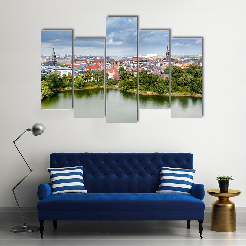 Center Of Copenhagen Canvas Wall Art-5 Pop-Gallery Wrap-47" x 32"-Tiaracle