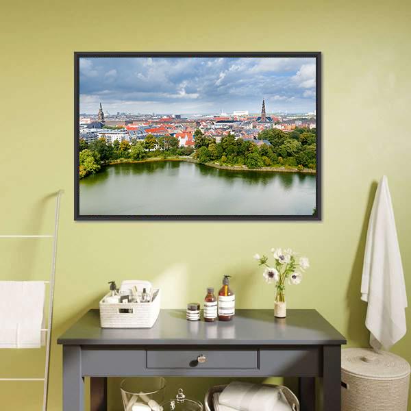 Center Of Copenhagen Canvas Wall Art-3 Horizontal-Gallery Wrap-25" x 16"-Tiaracle