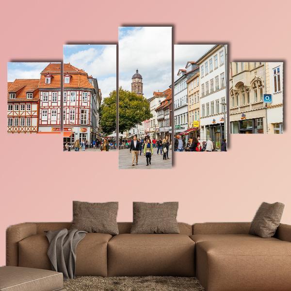 Goettingen Old Town Canvas Wall Art-5 Star-Gallery Wrap-62" x 32"-Tiaracle