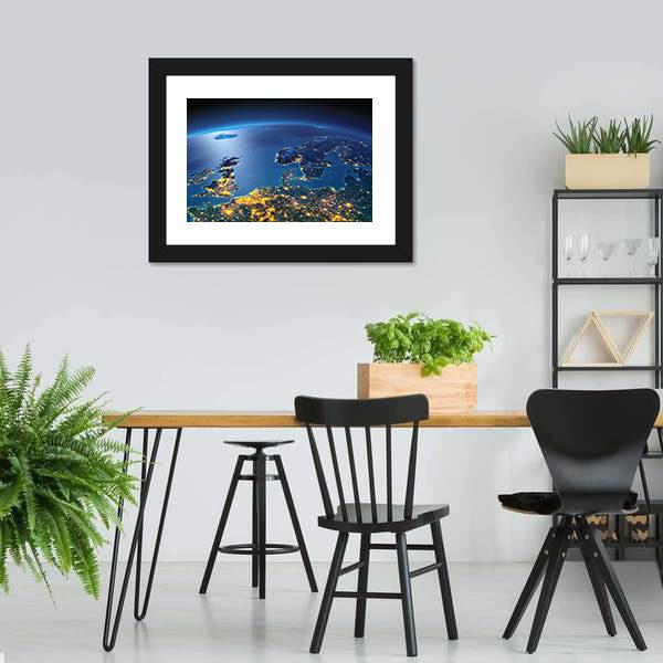 Central Europe From Space Canvas Wall Art-5 Horizontal-Gallery Wrap-22" x 12"-Tiaracle