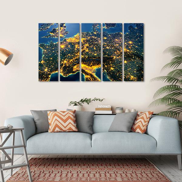 Central Europe From Space Canvas Wall Art-5 Horizontal-Gallery Wrap-22" x 12"-Tiaracle