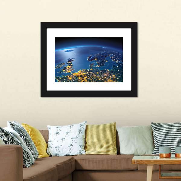 Central Europe From Space Canvas Wall Art-3 Horizontal-Gallery Wrap-25" x 16"-Tiaracle