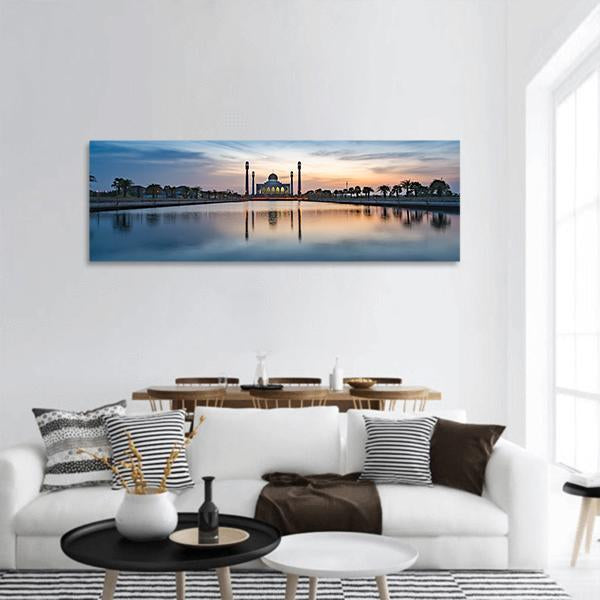 Central Mosque Of Songkhla Panoramic Canvas Wall Art-1 Piece-36" x 12"-Tiaracle