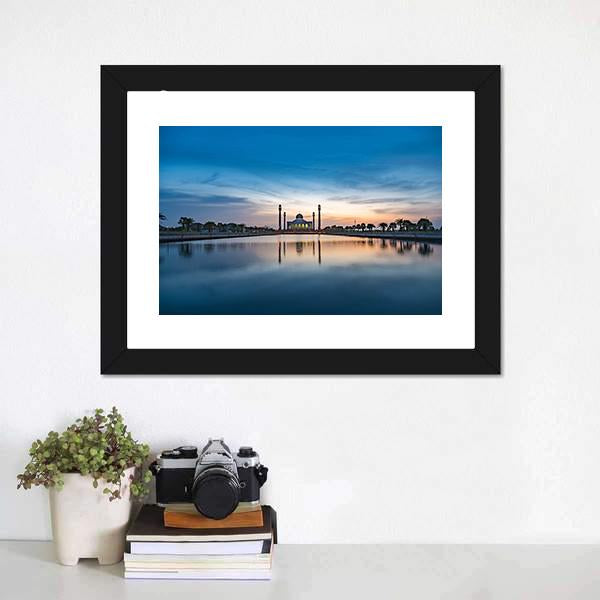 Central Mosque Of Songkhla Canvas Wall Art-1 Piece-Framed Print-20" x 16"-Tiaracle