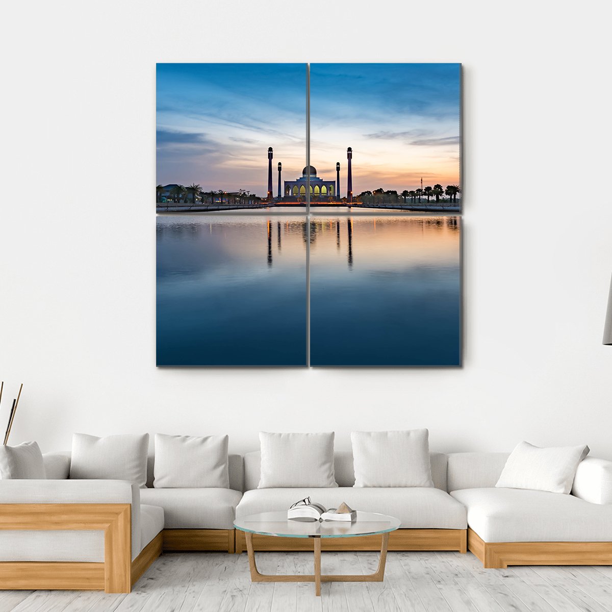 Central Mosque Of Songkhla Canvas Wall Art-4 Square-Gallery Wrap-17" x 17"-Tiaracle