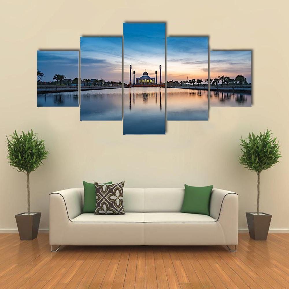 Central Mosque Of Songkhla Canvas Wall Art-5 Star-Gallery Wrap-62" x 32"-Tiaracle