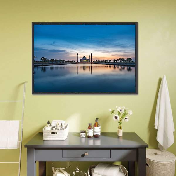 Central Mosque Of Songkhla Panoramic Canvas Wall Art-1 Piece-36" x 12"-Tiaracle