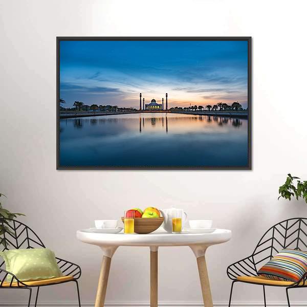 Central Mosque Of Songkhla Panoramic Canvas Wall Art-1 Piece-36" x 12"-Tiaracle