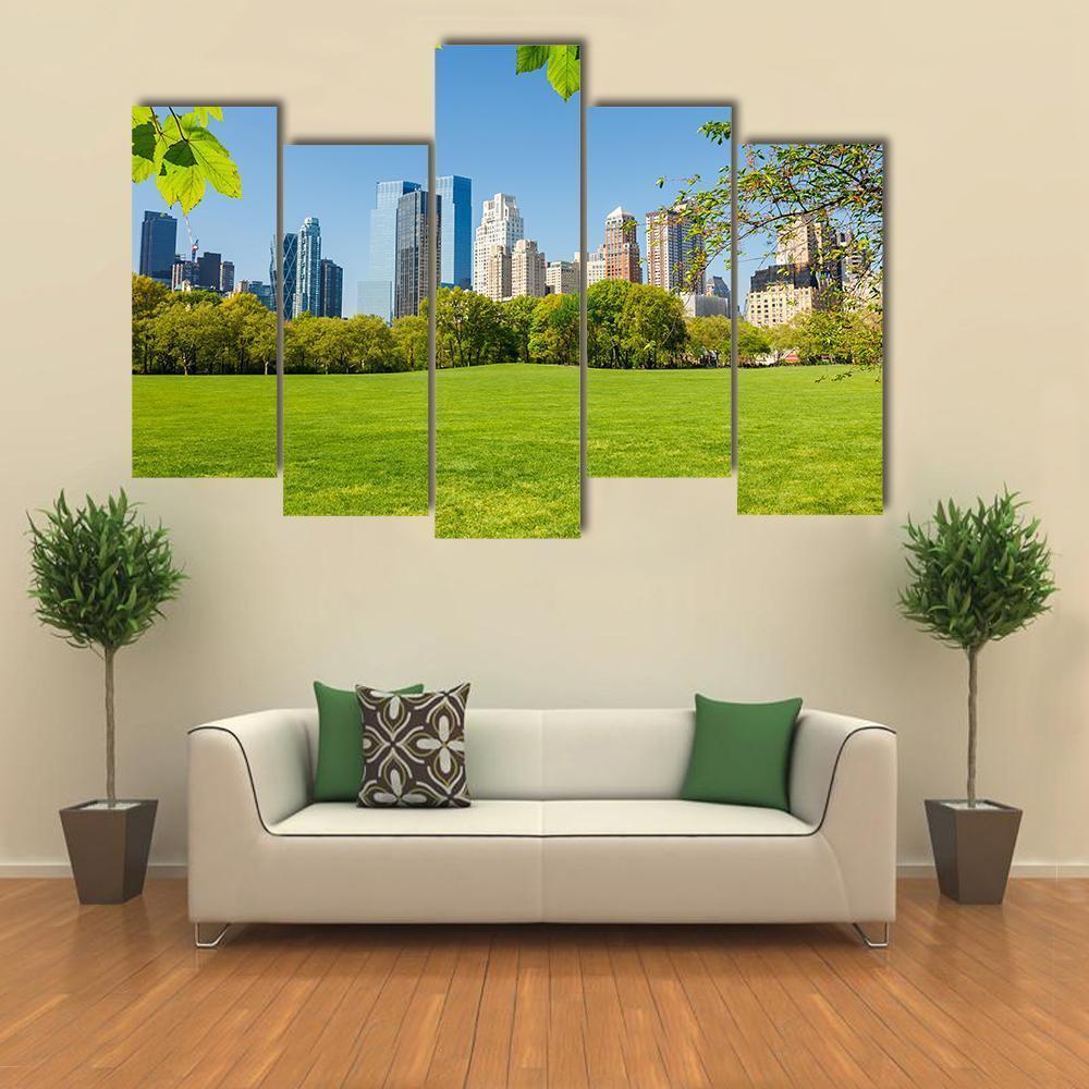 Central Park NY Canvas Wall Art-5 Pop-Gallery Wrap-47" x 32"-Tiaracle