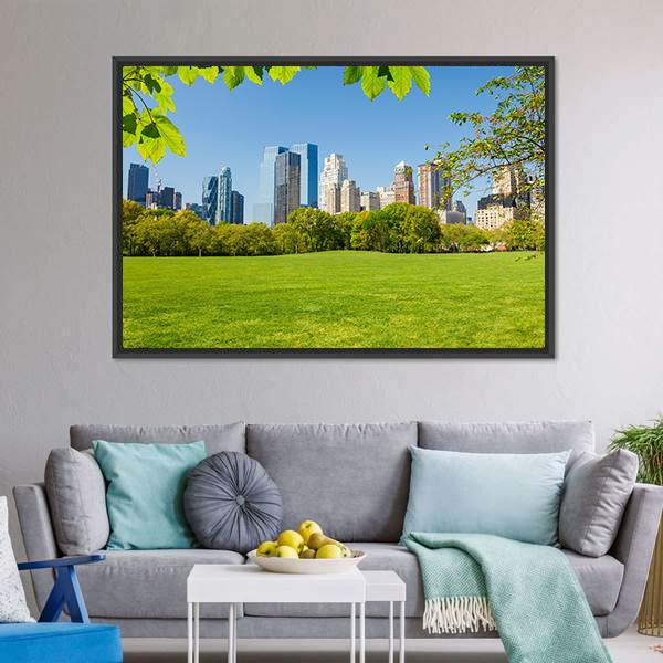 Central Park NY Canvas Wall Art-1 Piece-Floating Frame-36" x 12"-Tiaracle