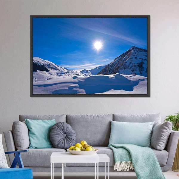 Cerler Ampriu Mountain Canvas Wall Art-1 Piece-Floating Frame-42" x 14"-Tiaracle