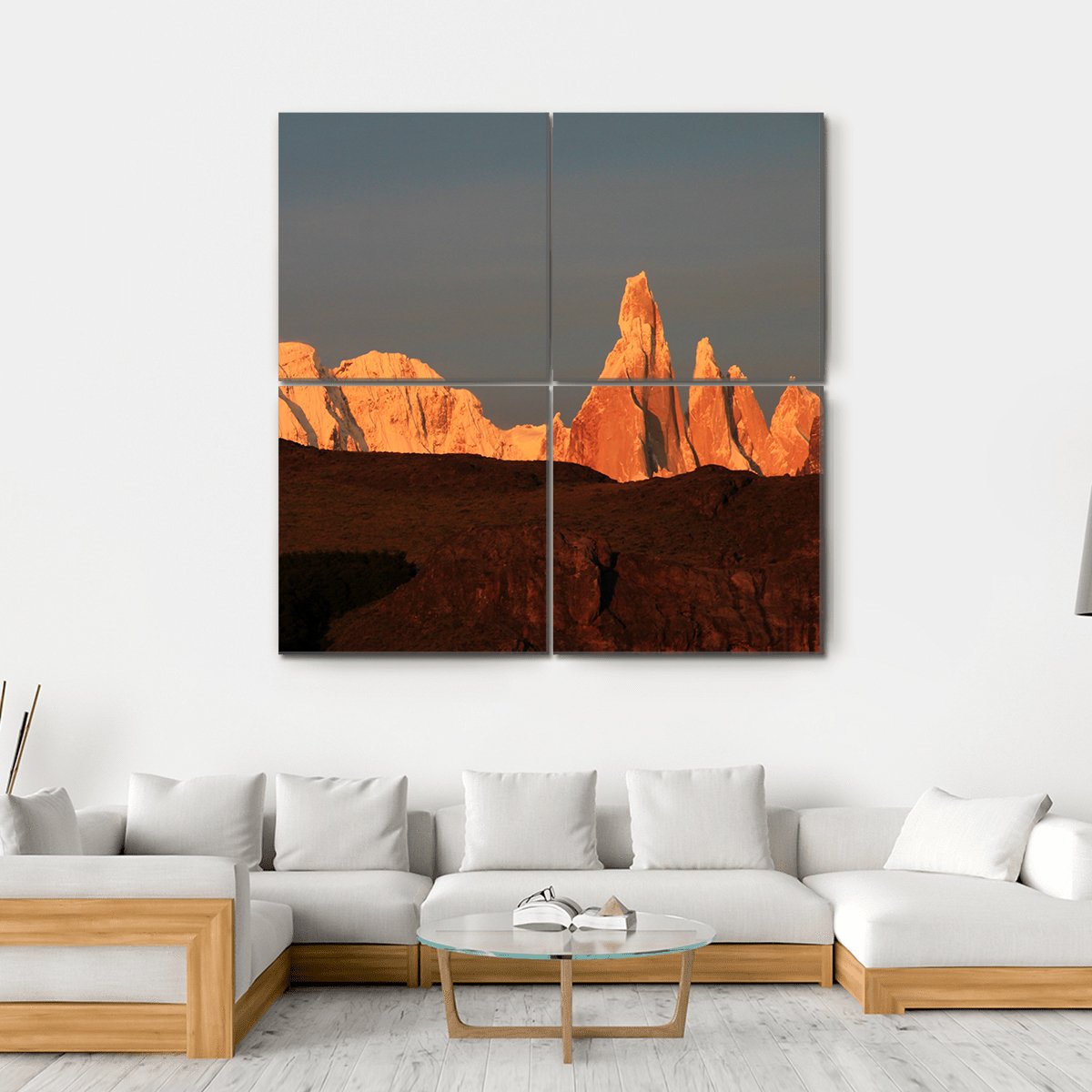 Cerro Torre At Sunrise Canvas Wall Art-4 Square-Gallery Wrap-17" x 17"-Tiaracle