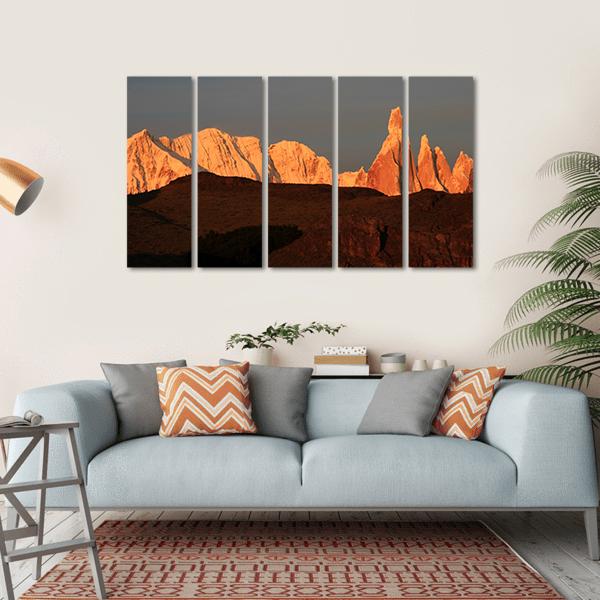 Cerro Torre At Sunrise Canvas Wall Art-5 Horizontal-Gallery Wrap-22" x 12"-Tiaracle