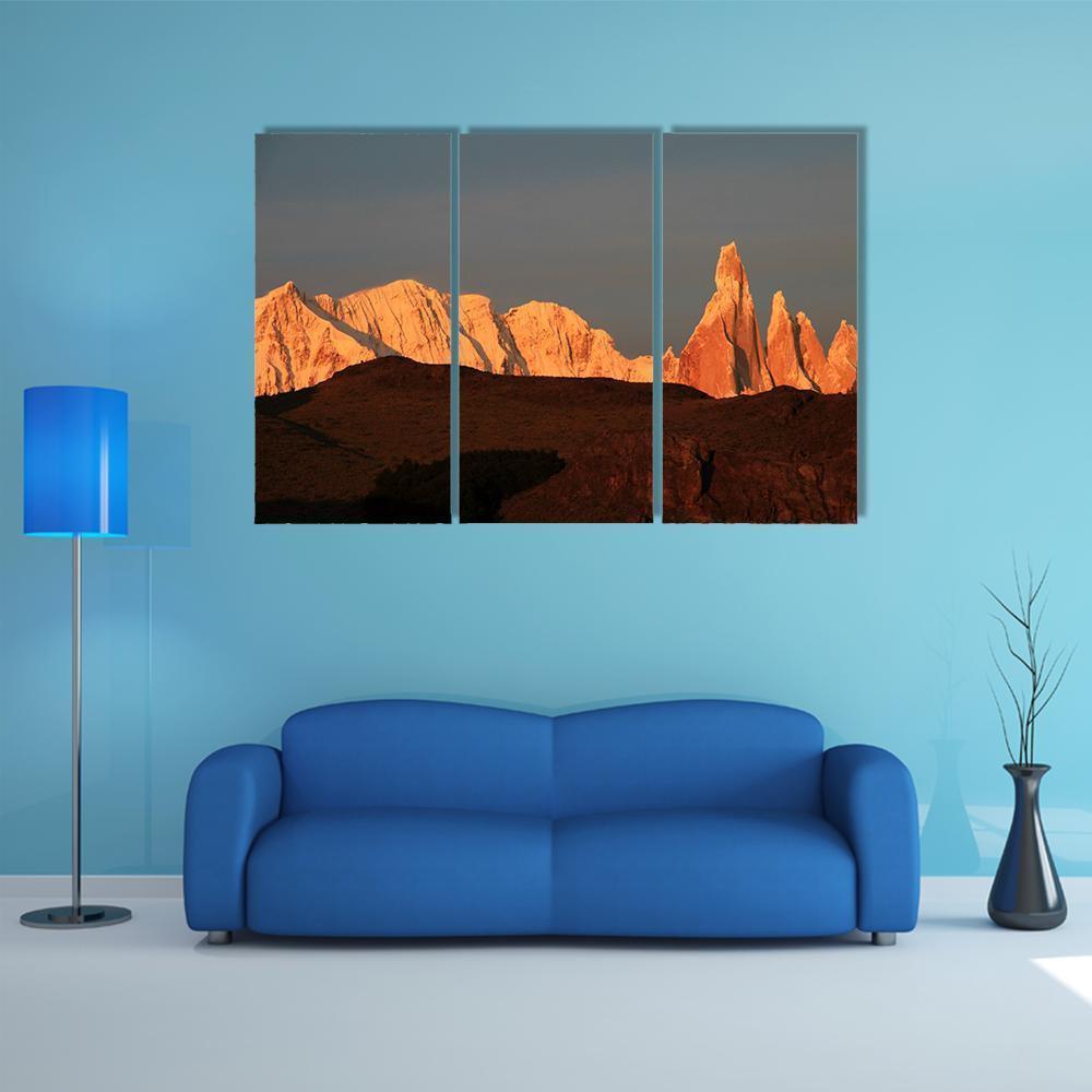 Cerro Torre At Sunrise Canvas Wall Art-3 Horizontal-Gallery Wrap-37" x 24"-Tiaracle