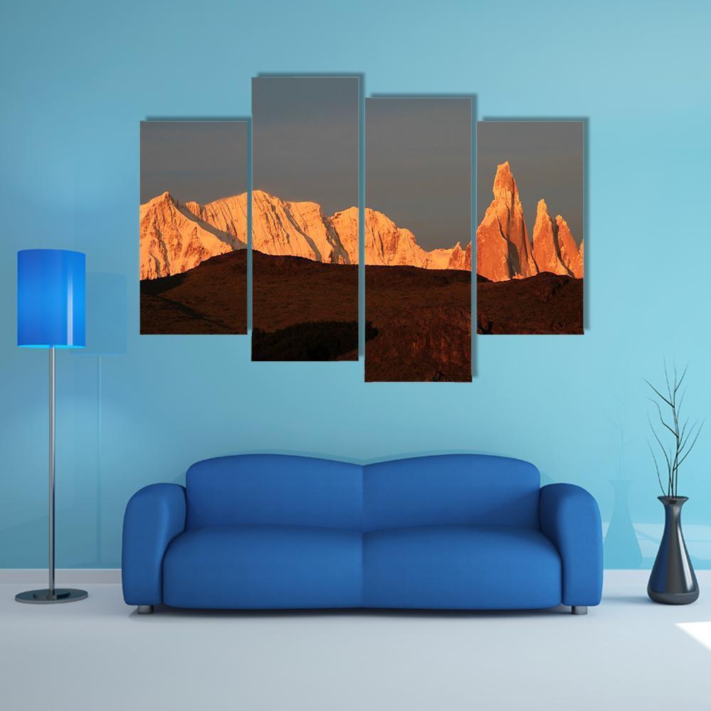 Cerro Torre At Sunrise Canvas Wall Art-4 Pop-Gallery Wrap-50" x 32"-Tiaracle