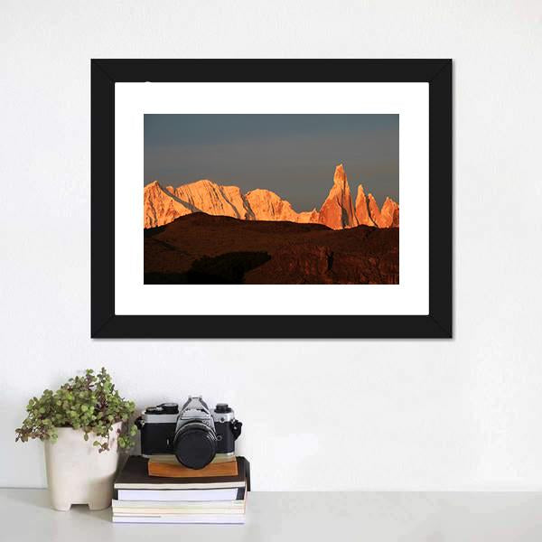 Cerro Torre At Sunrise Canvas Wall Art-1 Piece-Framed Print-20" x 16"-Tiaracle