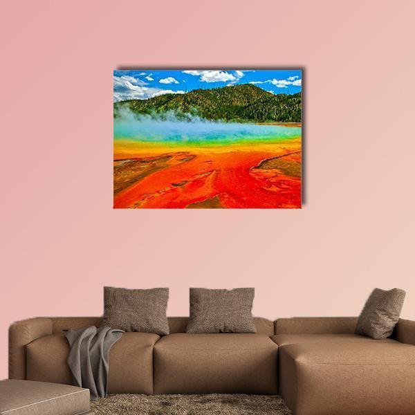 Cerulean Geyser Canvas Wall Art-1 Piece-Gallery Wrap-36" x 24"-Tiaracle