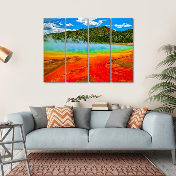 Cerulean Geyser Canvas Wall Art-4 Horizontal-Gallery Wrap-34" x 24"-Tiaracle