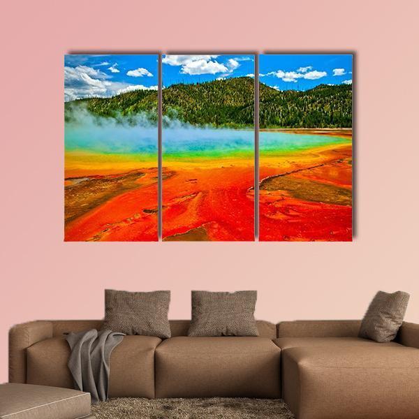 Cerulean Geyser Canvas Wall Art-3 Horizontal-Gallery Wrap-37" x 24"-Tiaracle
