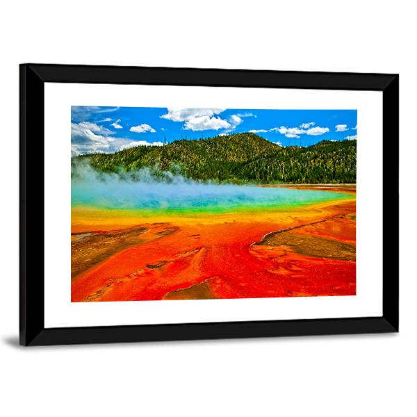 Cerulean Geyser Panoramic Canvas Wall Art-1 Piece-36" x 12"-Tiaracle