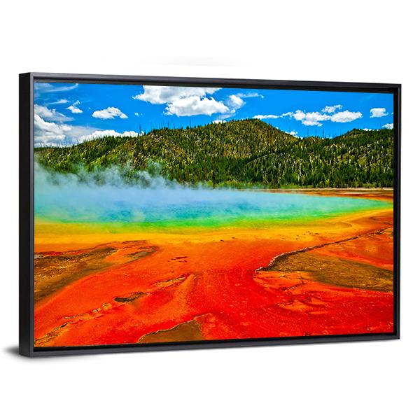 Cerulean Geyser Panoramic Canvas Wall Art-1 Piece-36" x 12"-Tiaracle