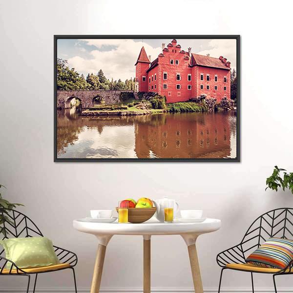 Cervena Lhota Castle Canvas Wall Art-3 Horizontal-Gallery Wrap-25" x 16"-Tiaracle