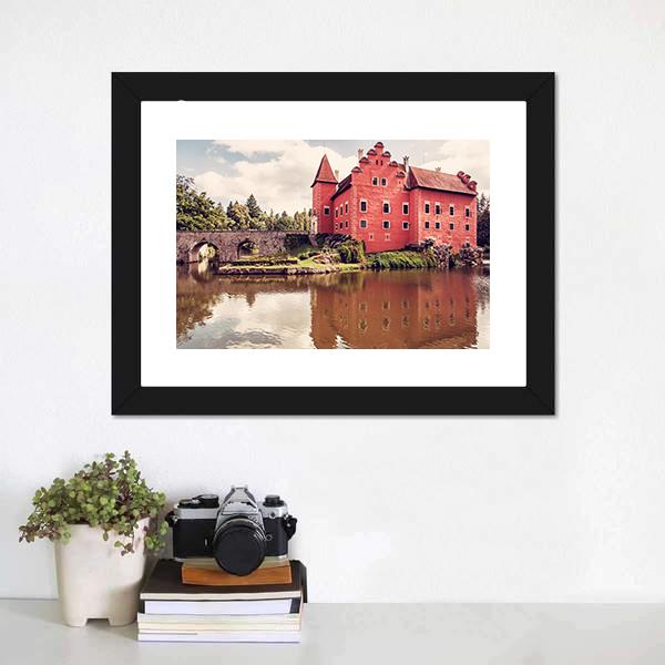 Cervena Lhota Castle Canvas Wall Art-1 Piece-Framed Print-20" x 16"-Tiaracle