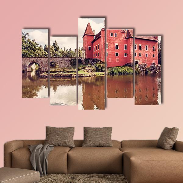 Cervena Lhota Castle Canvas Wall Art-5 Pop-Gallery Wrap-47" x 32"-Tiaracle