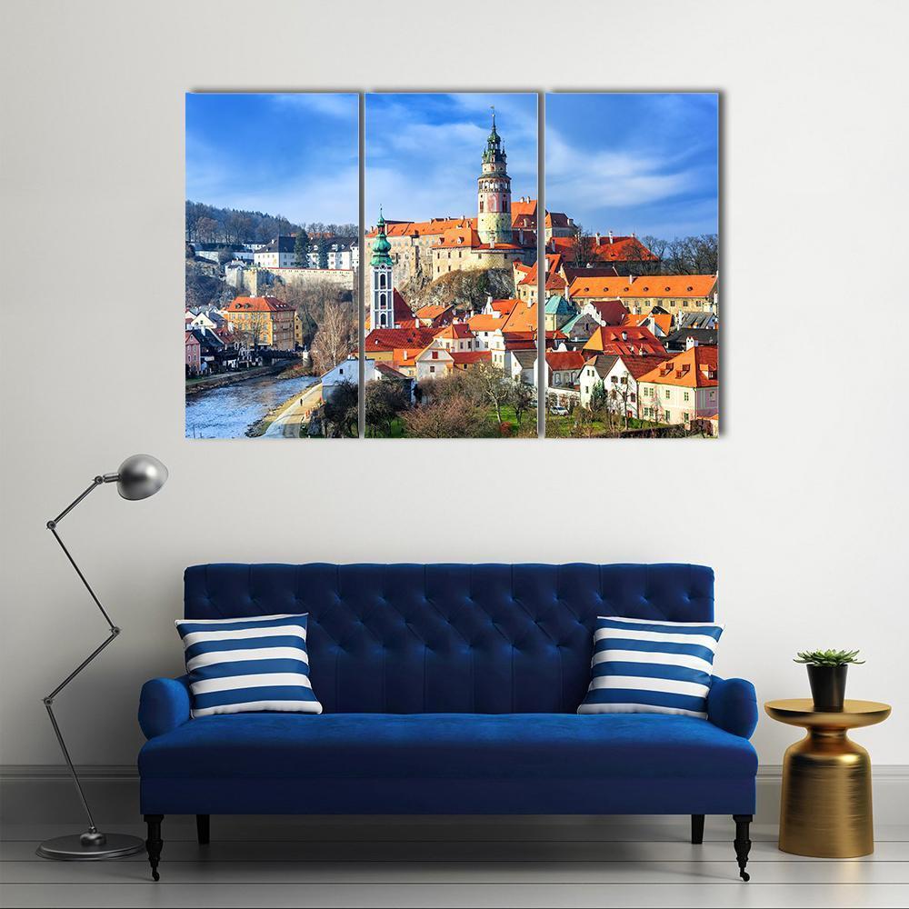 Cesky Krumlov Czech Republic Canvas Wall Art-3 Horizontal-Gallery Wrap-37" x 24"-Tiaracle