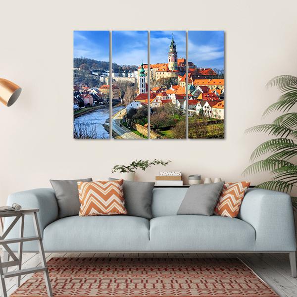 Cesky Krumlov Czech Republic Canvas Wall Art-4 Horizontal-Gallery Wrap-34" x 24"-Tiaracle