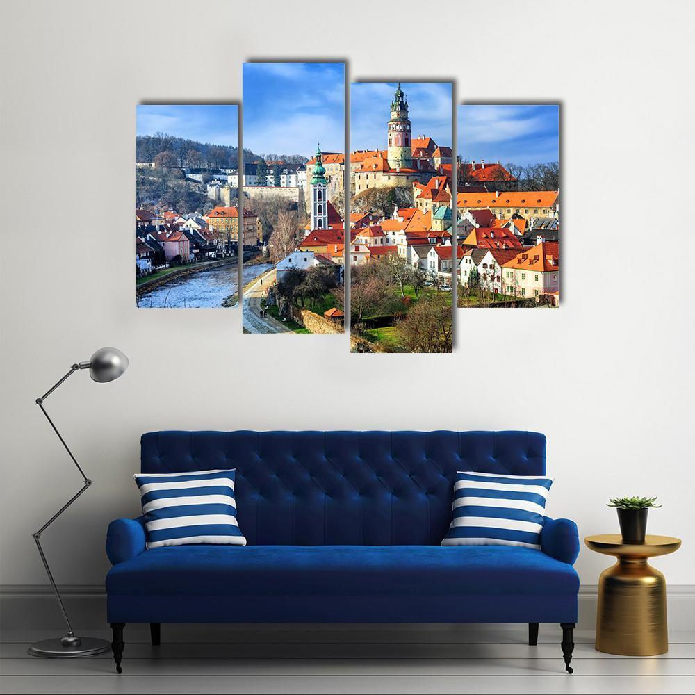 Cesky Krumlov Czech Republic Canvas Wall Art-4 Pop-Gallery Wrap-50" x 32"-Tiaracle