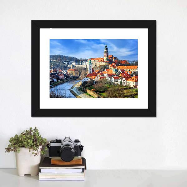 Cesky Krumlov Czech Republic Canvas Wall Art-1 Piece-Framed Print-20" x 16"-Tiaracle