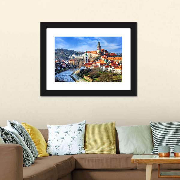 Cesky Krumlov Czech Republic Canvas Wall Art-3 Horizontal-Gallery Wrap-25" x 16"-Tiaracle