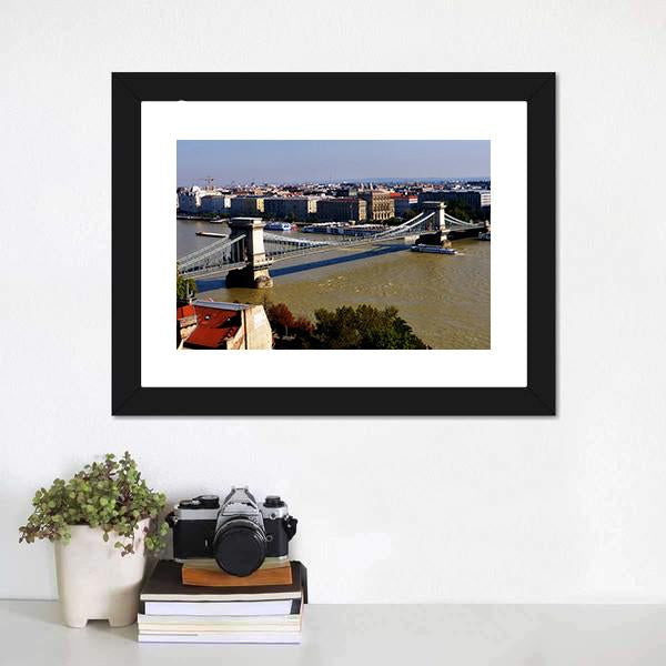 Chain Bridge Hungary Panoramic Canvas Wall Art-1 Piece-36" x 12"-Tiaracle