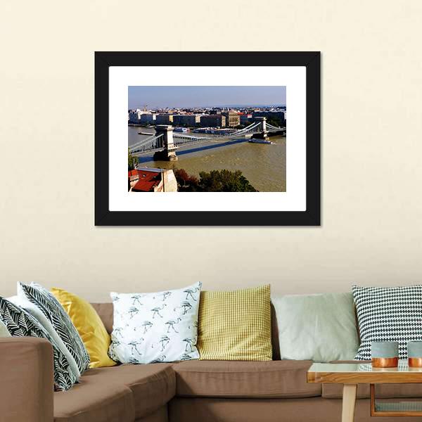 Chain Bridge Hungary Panoramic Canvas Wall Art-1 Piece-36" x 12"-Tiaracle