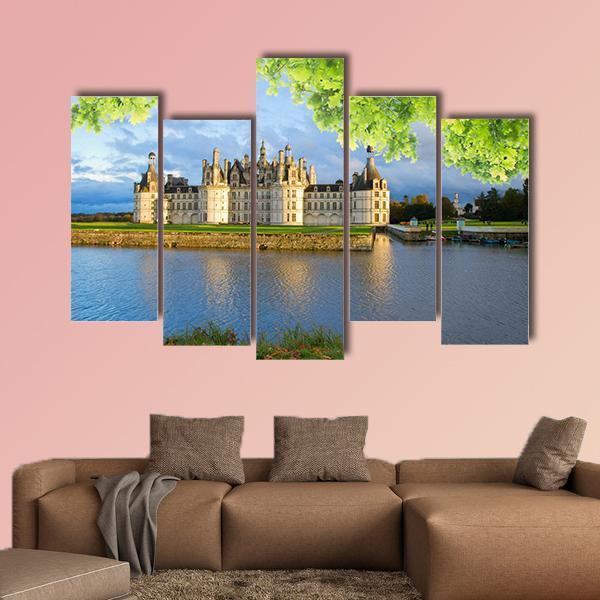 Chambord Castle France Canvas Wall Art-5 Pop-Gallery Wrap-47" x 32"-Tiaracle