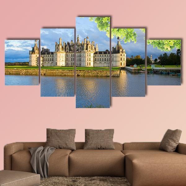 Chambord Castle France Canvas Wall Art-5 Pop-Gallery Wrap-47" x 32"-Tiaracle