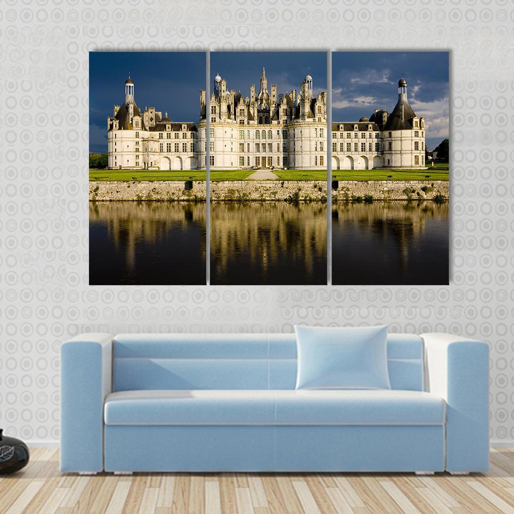 Chambord Castle Canvas Wall Art-3 Horizontal-Gallery Wrap-37" x 24"-Tiaracle